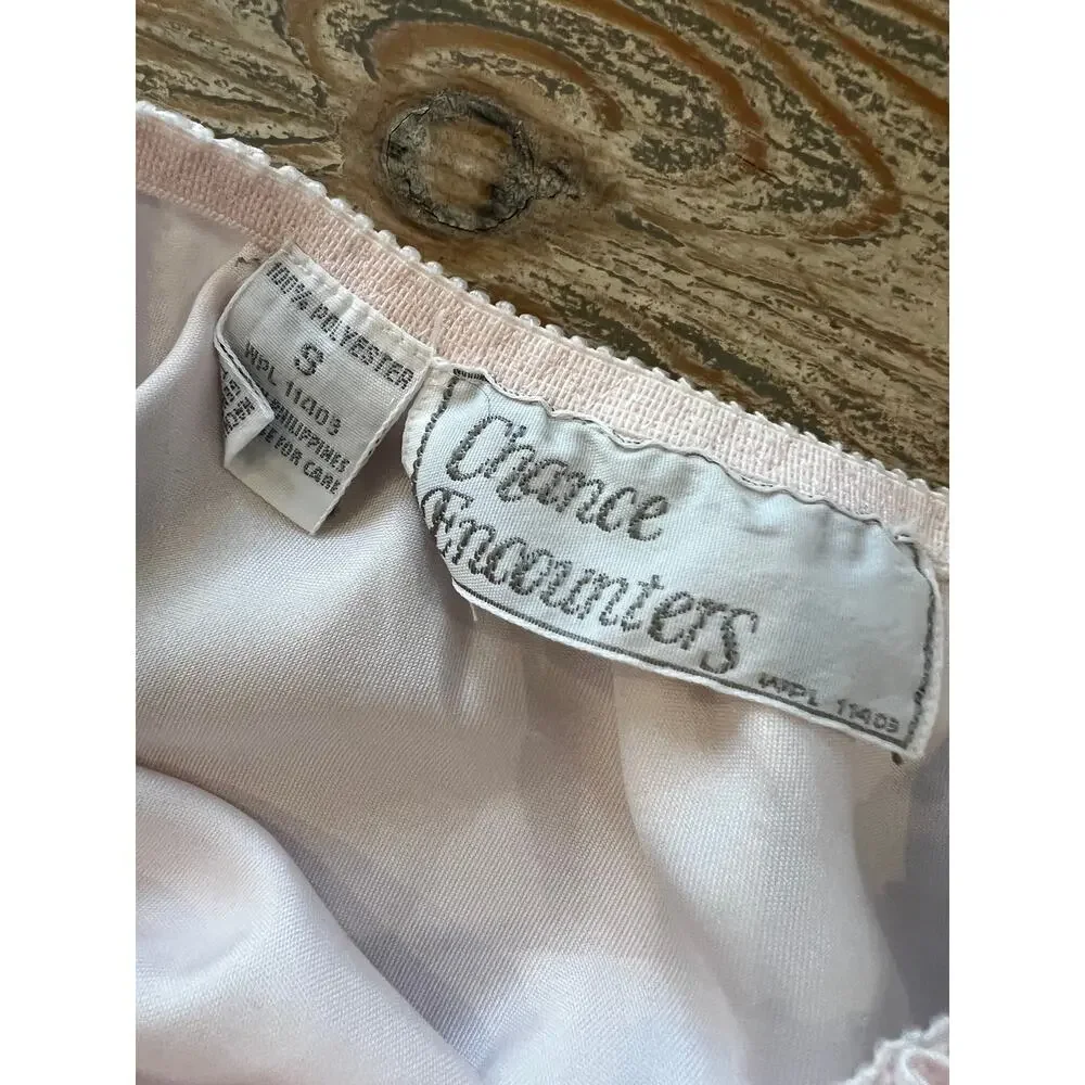 Vintage  pale pink lace trimmed half slip S - Picture 5 of 7